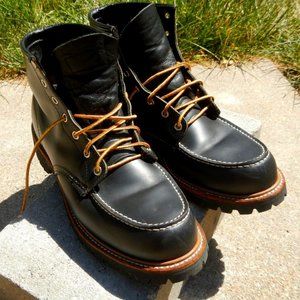 Red Wing Boots 8136 11.5 B Narrow Width Moc Toe Black Vibram Sole - Excellent